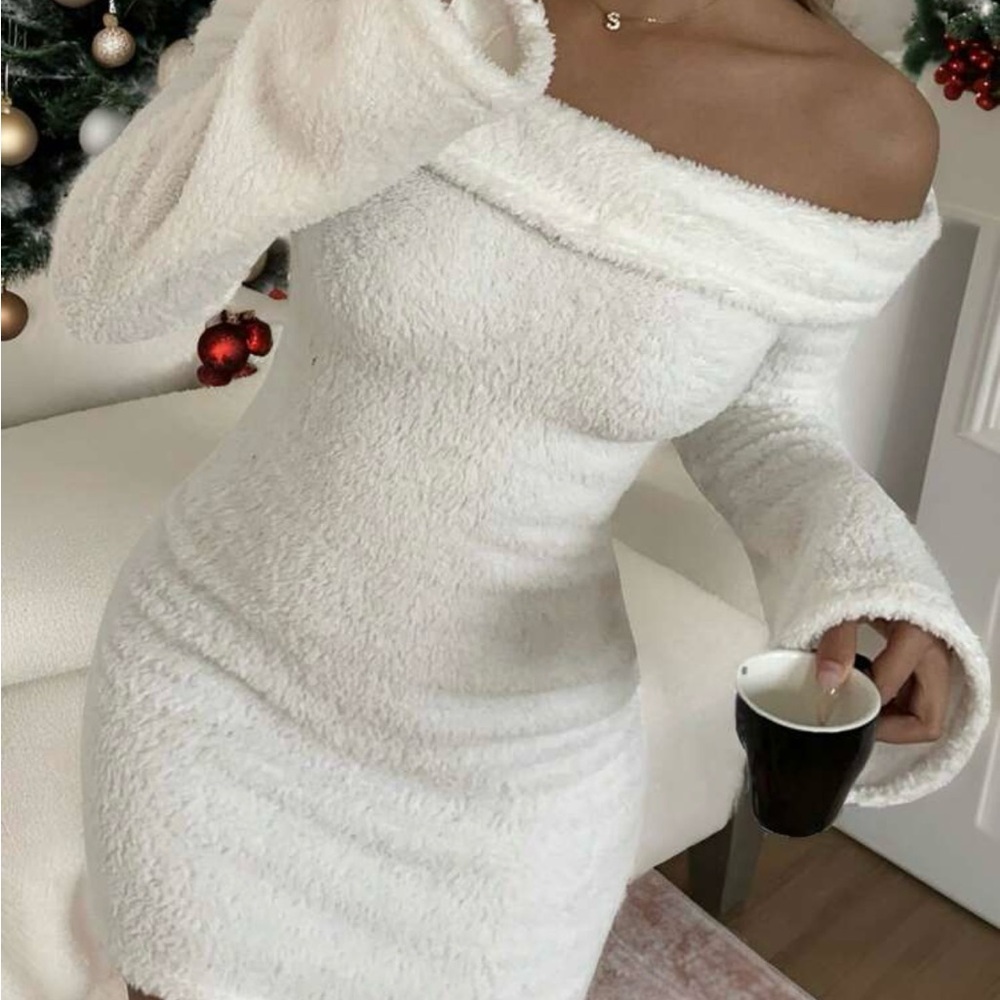 Elegant Off-Shoulder White Dress
